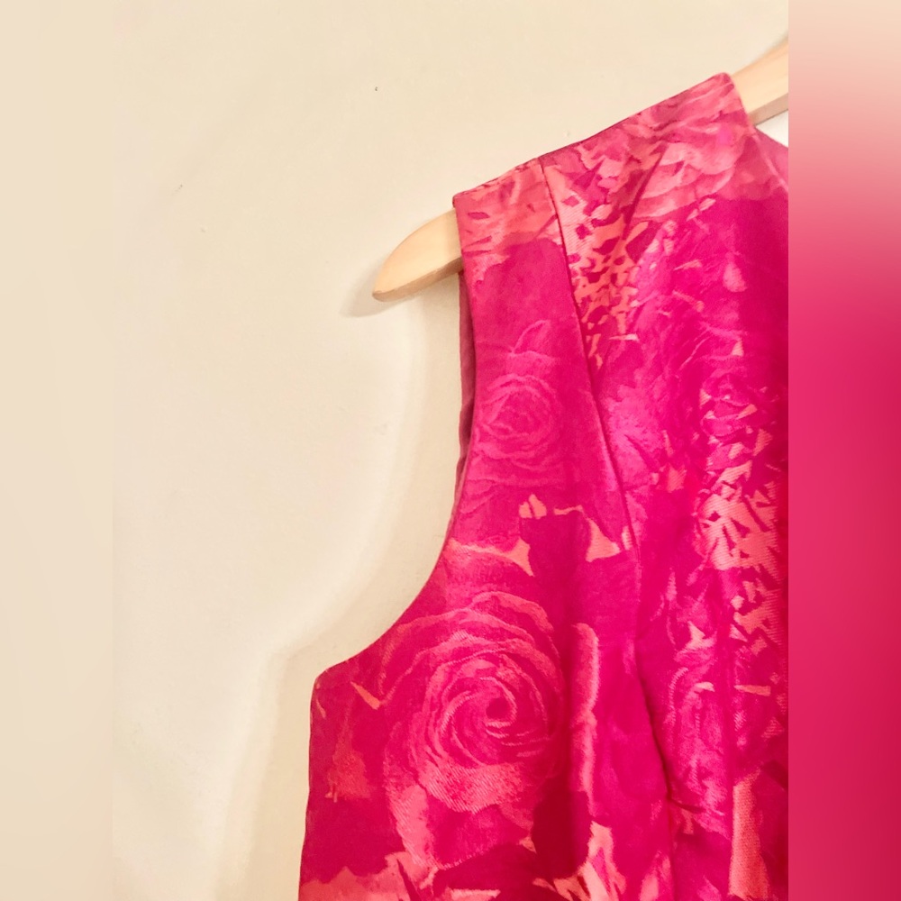 Carmen Marc Valvo Gorgeous Floral Jacquard A-Line Cocktail Dress Size 12 - EUC - Picture 7 of 13